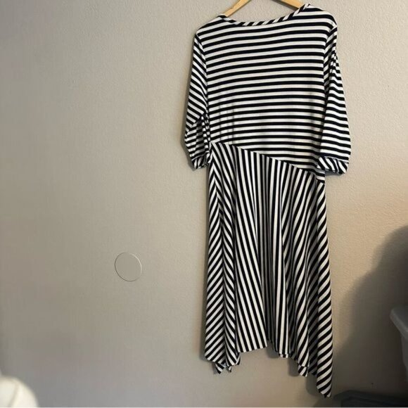 SOFT SURROUNDINGS ViviannaAsymmetric Stripe Ribbed Midi Dress |Size XL - Picture 3 of 10